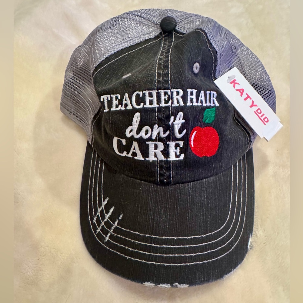 Black and Gray Trucker Hat with Embroidery